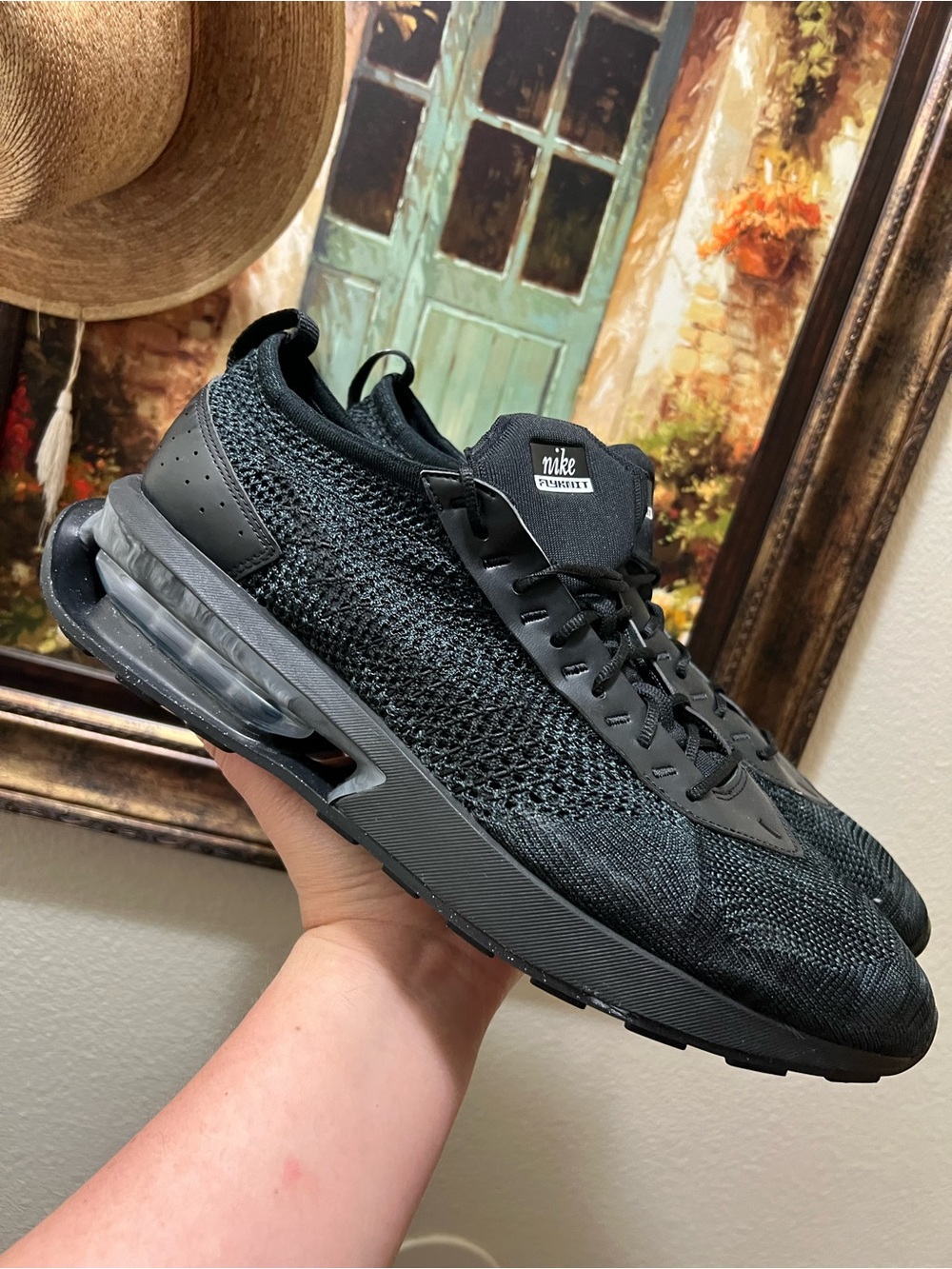 Nike Air Max Flyknit Racer Triple Black Men's sneakers used